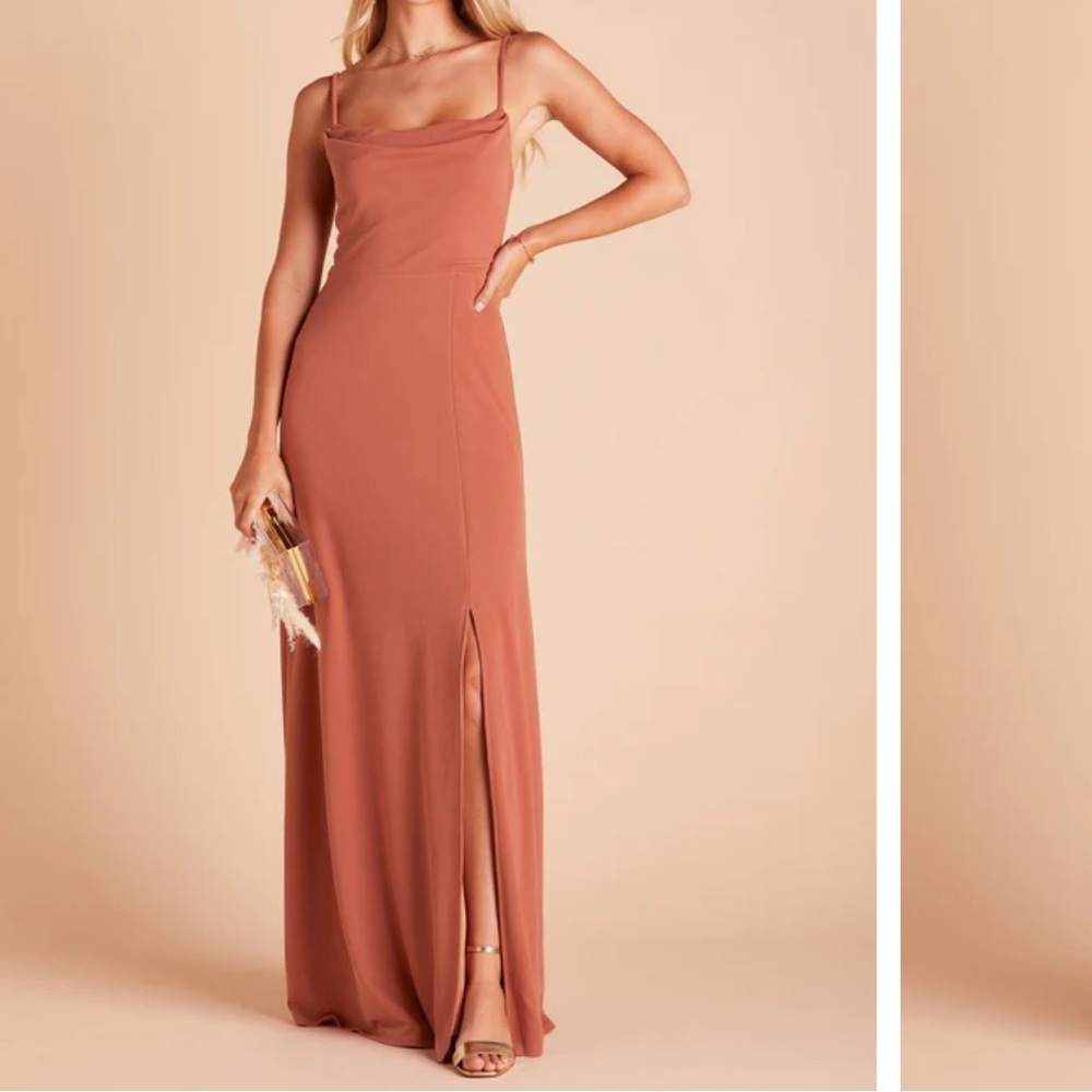 Birdy Grey floor length terracotta dress with slit size S